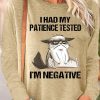 Topshot zolucky | Womens I Had My Patience Tested I'M Negative Cat Funny Sarcasm Top