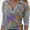 Topshot zolucky | Women'S Vintage V-Neck Geometric Print Casual Top