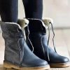 Shoes zolucky | Women Casual Pu Snow Boots Full Waterproof Insulated Low Heel Winter Boots