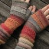 Accessories zolucky | Women Vintage Color-Block Geometric Fingerless Gloves