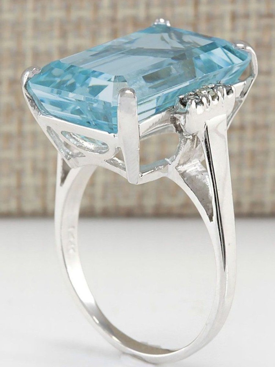 Accessories zolucky | Sapphire Zircon Ring White-Gold