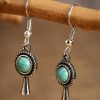 Accessories zolucky | Vintage Turquoise Short Earrings Distressed Ethnic Style