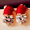 Accessories zolucky | Cartoon Rhinestone Christmas Hat Stud Earrings