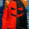 Topshot zolucky | Casual Halloween Halter Sweatshirt Black-Red