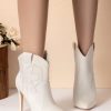 Shoes zolucky | West Style Stiletto Heel Fashion Boots White