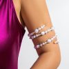 Accessories zolucky | Elegant Irregular Faux Pearl Turquoise Beads Arm Wrap Chain