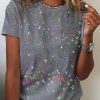 Topshot zolucky | Butterfly Print Short Sleeve T-Shirt Gray