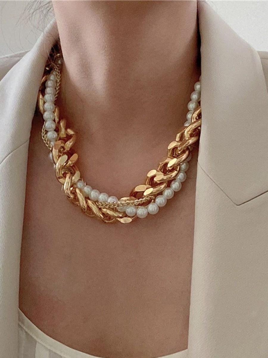 Accessories zolucky | Fashion Faux Pearl Wrap Chain Necklace As Picture