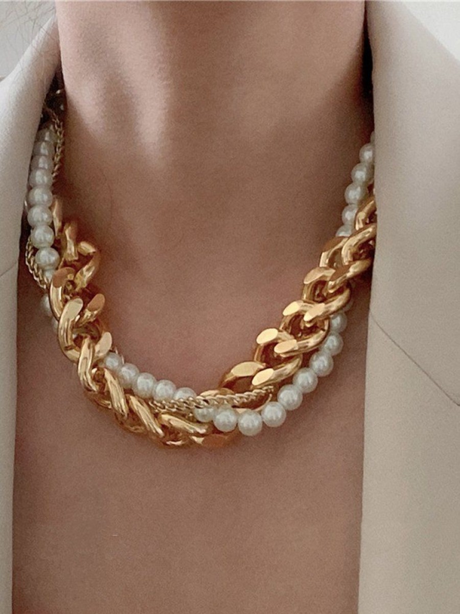 Accessories zolucky | Fashion Faux Pearl Wrap Chain Necklace As Picture