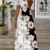 Dresses zolucky | Casual Floral Loose Jersey Dress