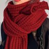 Accessories zolucky | Women Minimalist Twist Knitted Warmth Plain Christmas Scarf