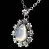 Accessories zolucky | Vintage Flower Faux Moonstone Pendant Necklace As Picture