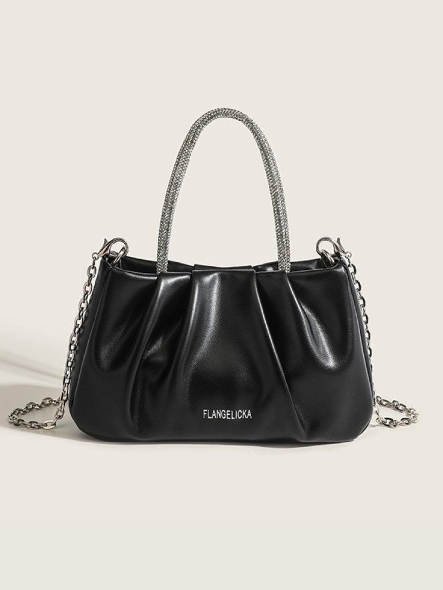 Accessories zolucky | Soft Ruched Handbag With Crossbody Chain