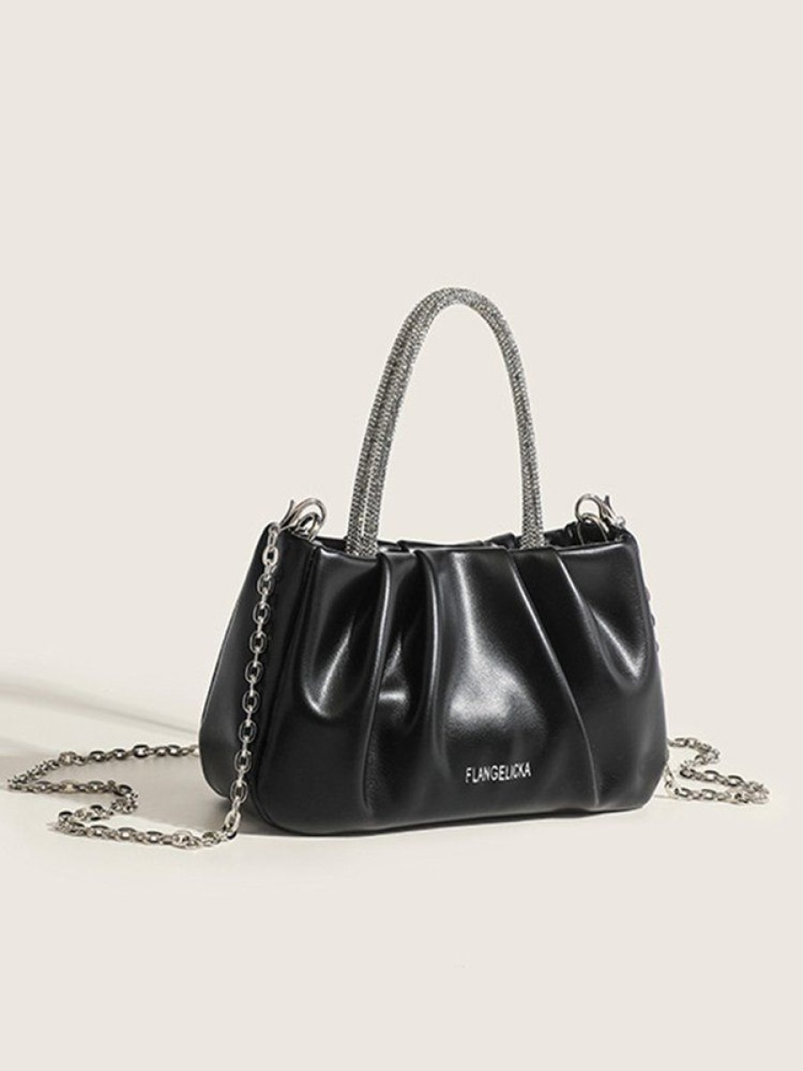 Accessories zolucky | Soft Ruched Handbag With Crossbody Chain