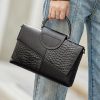 Accessories zolucky | Crocodile Print Paneled Clutch Bag Commuting Crossbody Bag Black