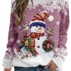 Topshot zolucky | Christmas Snowman Logo Casual Jersey Snowflake Crew Neck Regular Fit Sweatshirt