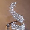 Accessories zolucky | Sparkling Rhinestone Leaf Adjustable Ring As Picture