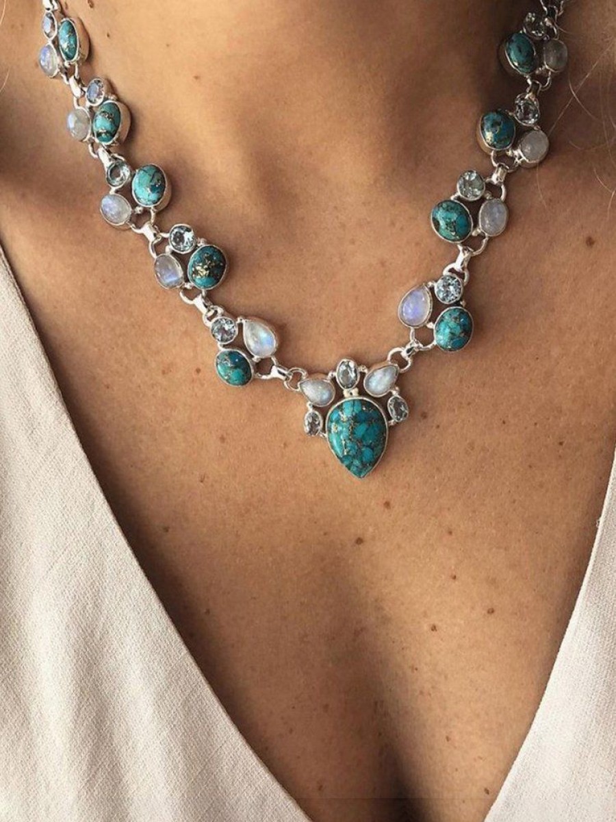 Accessories zolucky | Boho Turquoise Necklace As Picture