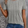 Topshot zolucky | Cotton-Blend Plain Crew Neck Casual T-Shirt Gray