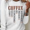 Topshot zolucky | Womens Christ Coffee Lover Casual Crew Neck Top