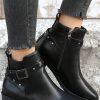 Shoes zolucky | Casual Plain Autumn Pu Chelsea Boots