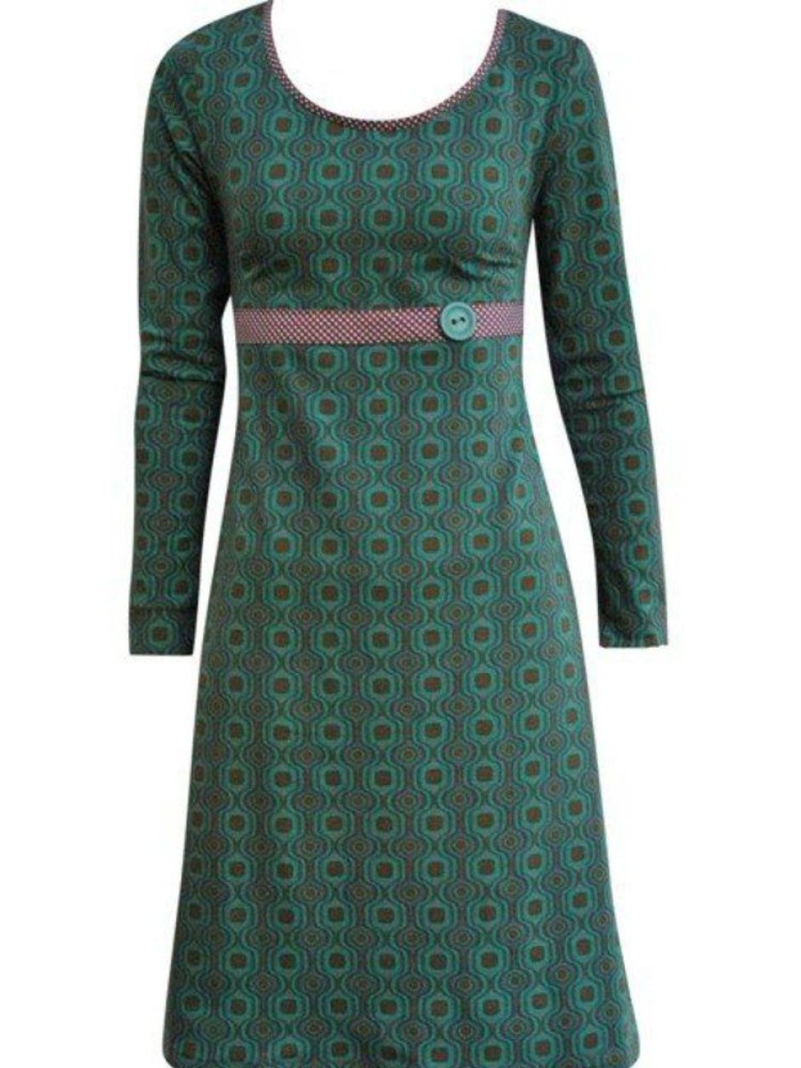 Dresses zolucky | Cotton-Blend Casual Knitting Dress Green