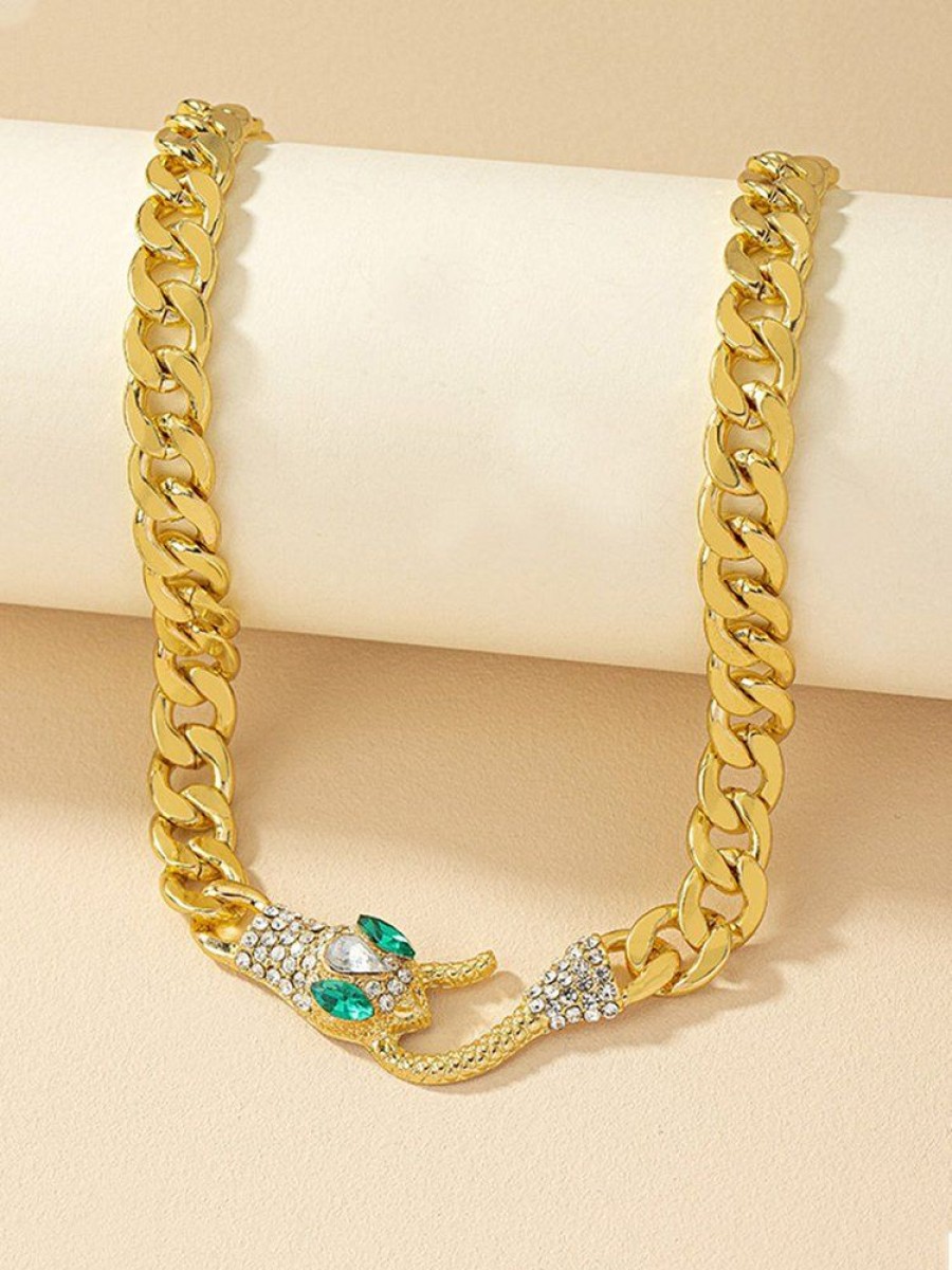 Accessories zolucky | Rhinestone Snake Necklace Fashion Party Metal Chain Choker