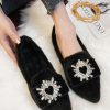 Shoes zolucky | Rhinestone Buckle Party Furry Slip On Shoes