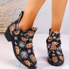 Shoes zolucky | Halloween Pumpkin Grimace Spider Web Ankle Boots Black