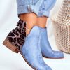 Shoes zolucky | Leopard Print Chunky Heel Booties