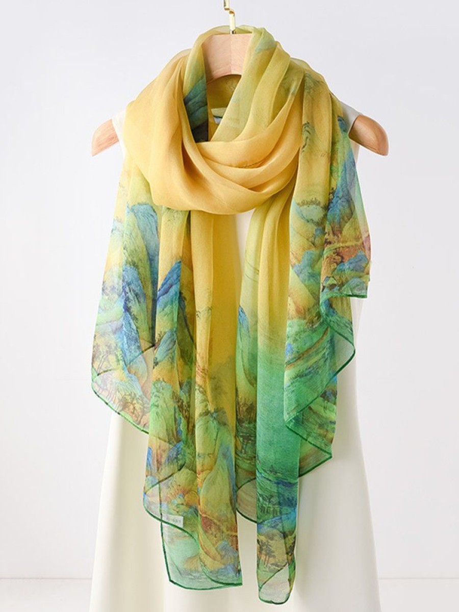 Accessories zolucky | Vacation Floral Printed Lightweight Chiffon Scarf