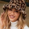 Accessories zolucky | Women Leopard Furry Bucket Hat